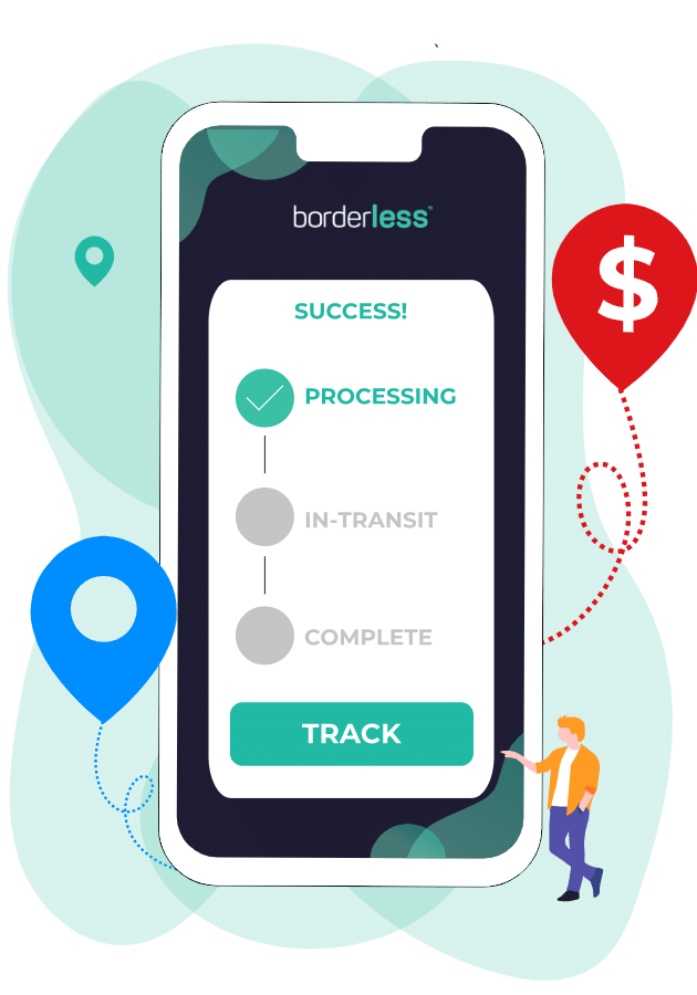 Track your payment using borderless. Peace of mind.