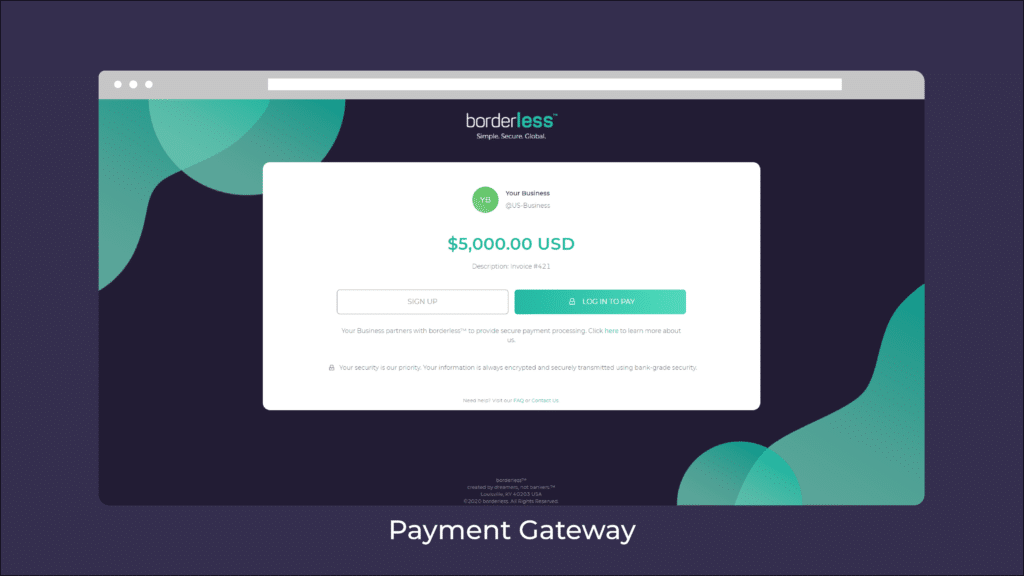 an image of borderless' payment gateway