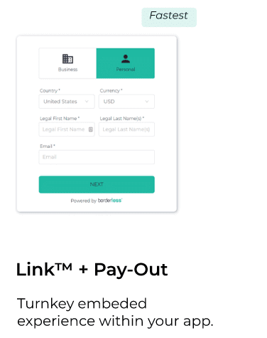 User our Link Widget to quickly integrate our contact addition and bank compliance in seconds